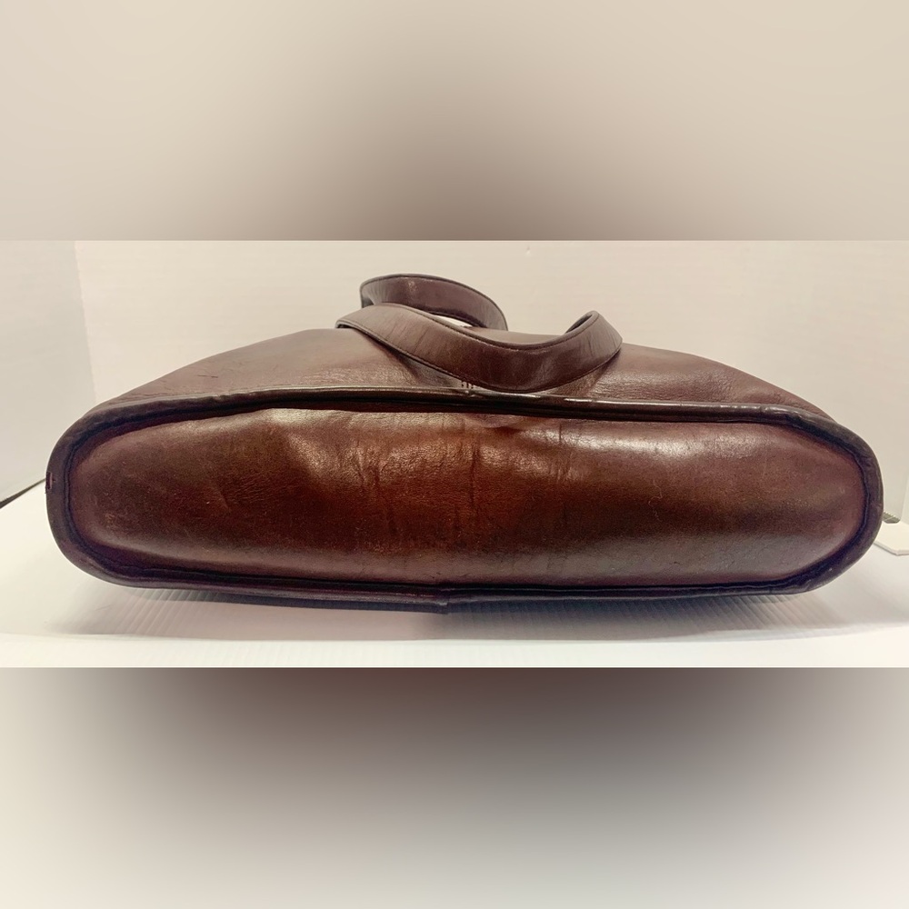 Coach Vintage NYC Marketing Tote Glove Tanned Leather Burgundy Shopper 1980’s - Picture 7 of 12